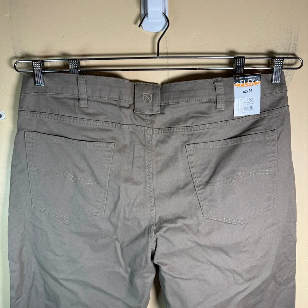 Noble Outfitters Flex 5-Pocket Work Pant Mens 42x30‎ Dark Khaki UPF 50+ Utility